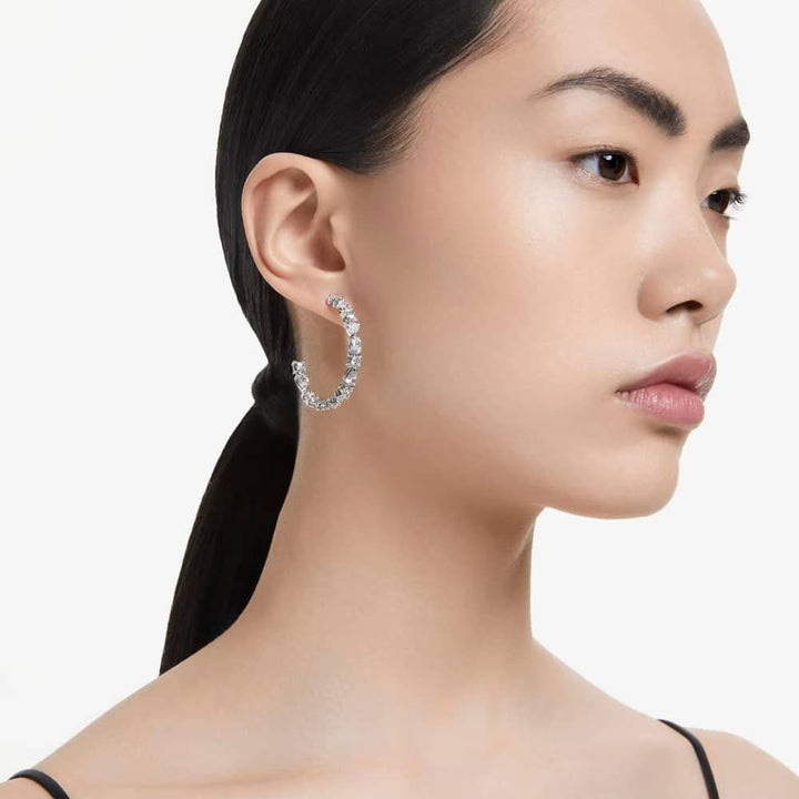 Swarovski Silver Mesmera Mixed Cut Hoop Earrings - MococoSwarovski56728349009656728345Earrings