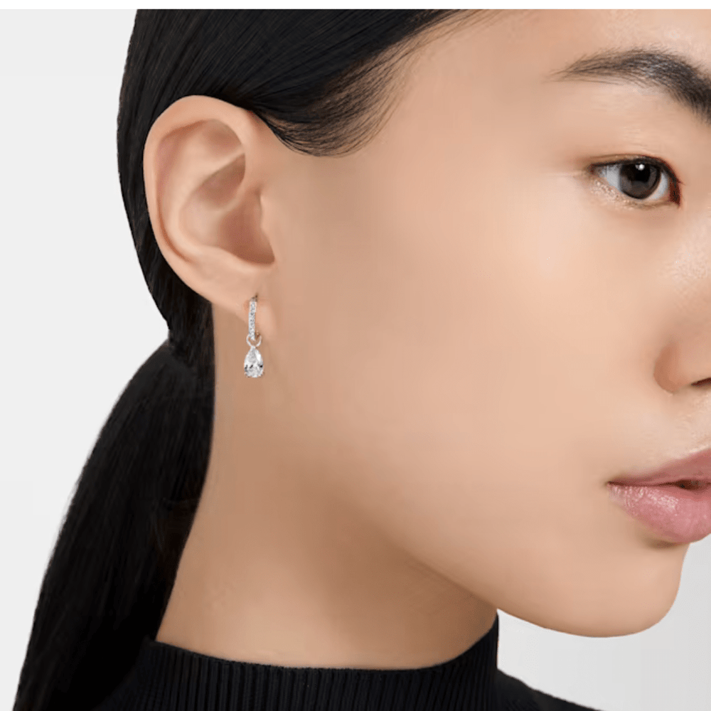 Swarovski Silver Stilla Pear Cut Hoop Earrings - MococoSwarovski56367169009656367162Earrings