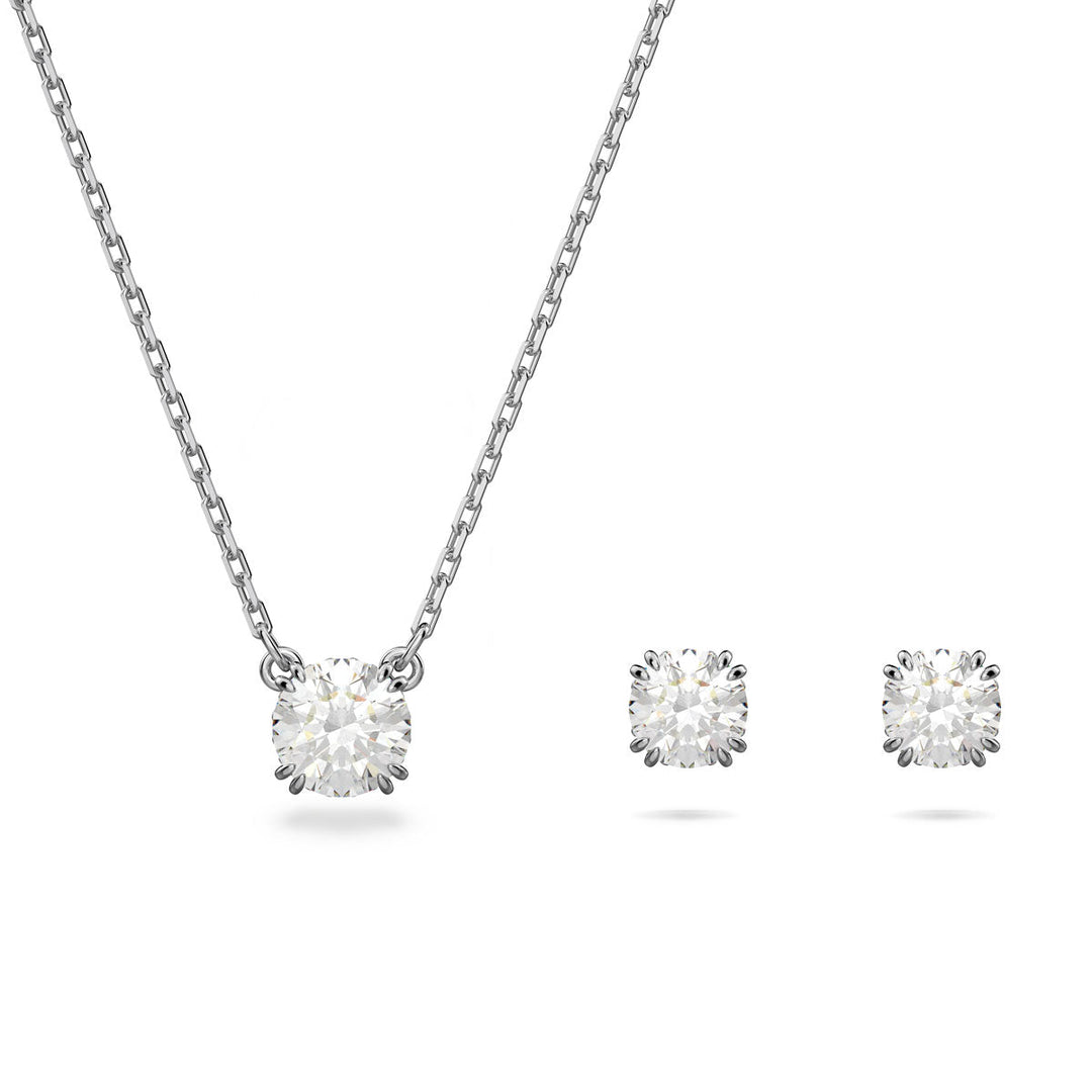 Swarovski Silver Stilla Round Cut Necklace & Earring Set - MococoSwarovski56476639009656476635Necklaces