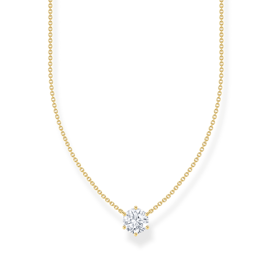 Thomas Sabo Gold Round CZ Pendant Necklace – Mococo