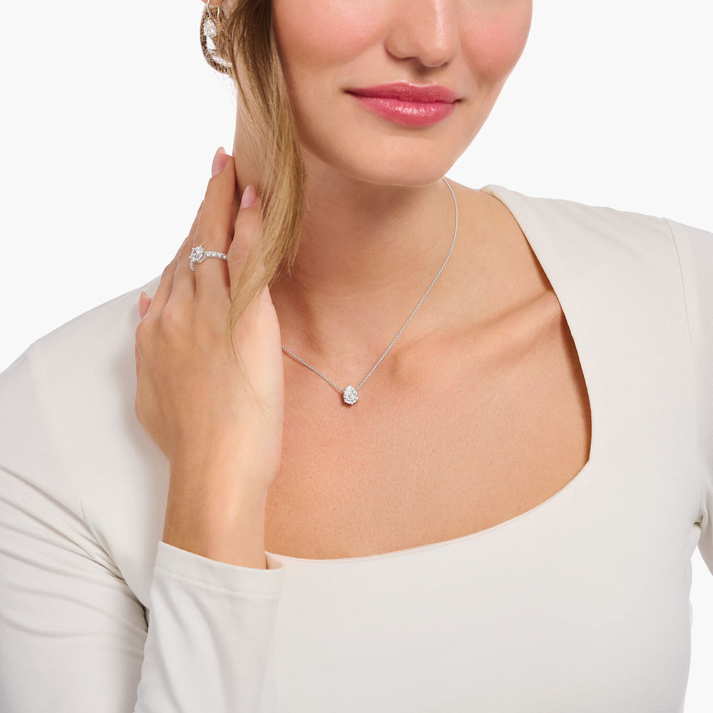 Thomas Sabo Silver Drop Zirconia Pendant Necklace - MococoThomas SaboKE2213 - 051 - 14 - L45V4051245579918Necklaces