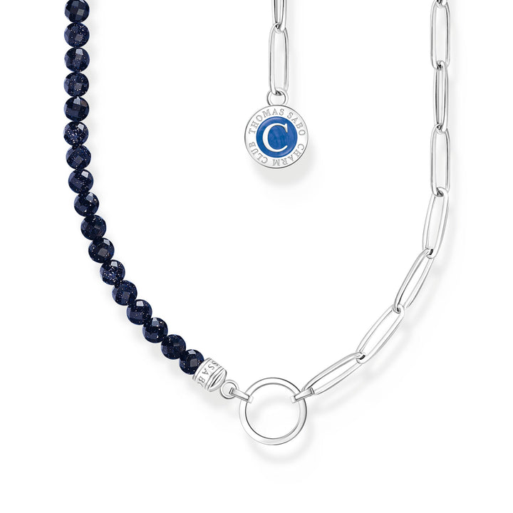 Thomas Sabo Silver Link Dark Blue Beaded Coin Necklace - MococoThomas SaboKE2189 - 007 - 32 - L45v4051245561746Necklaces