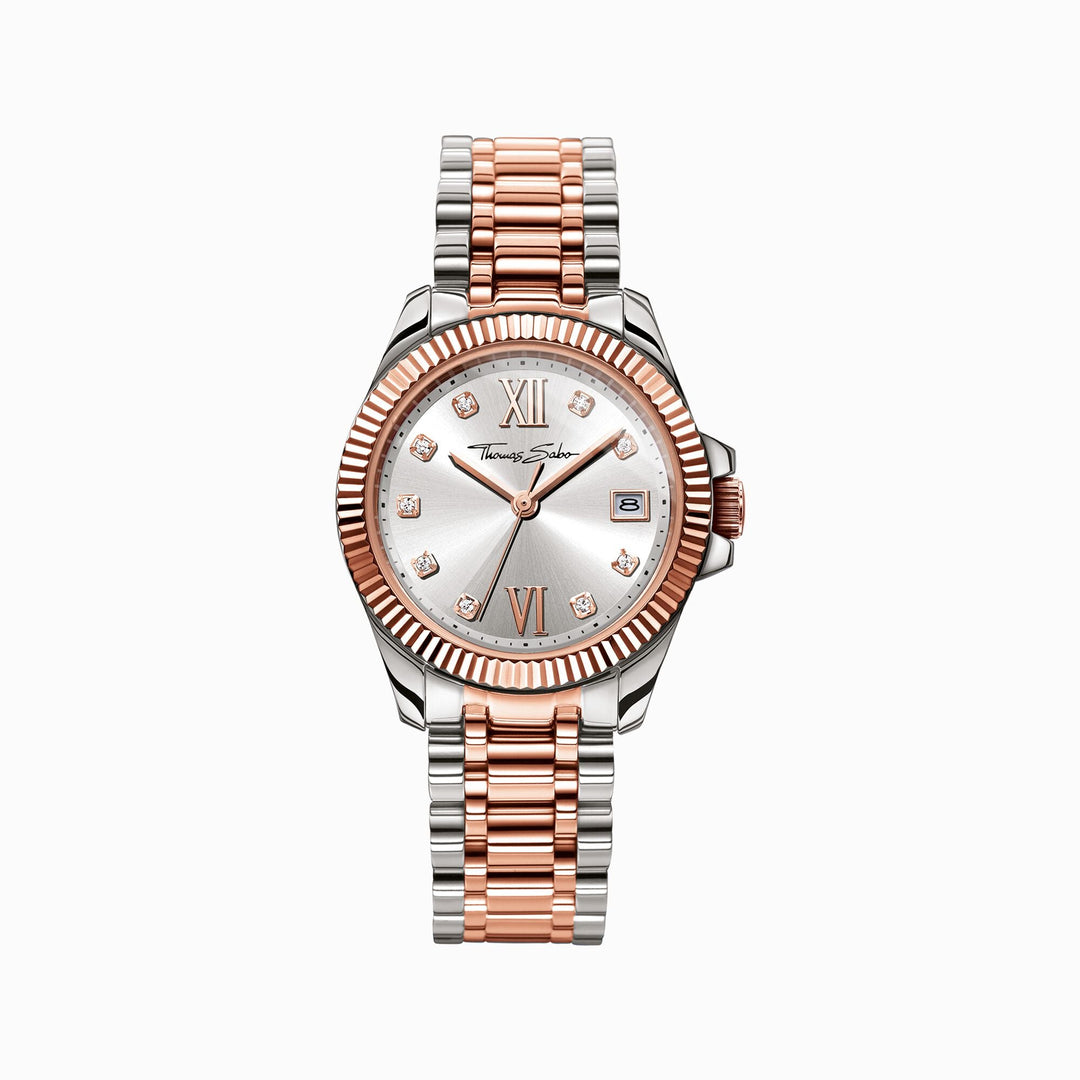 Thomas Sabo Silver & Rose Gold Small Dial Watch - MococoThomas SaboWA0219 - 272 - 201 - 33 mm4051245156355Watches and Accessories