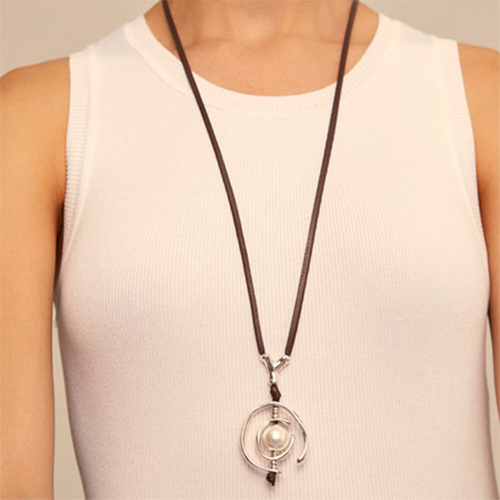UNOde50 Silver Pearl Leather Necklace - MococoUNOde50COL0973BPLMAR0UNecklaces