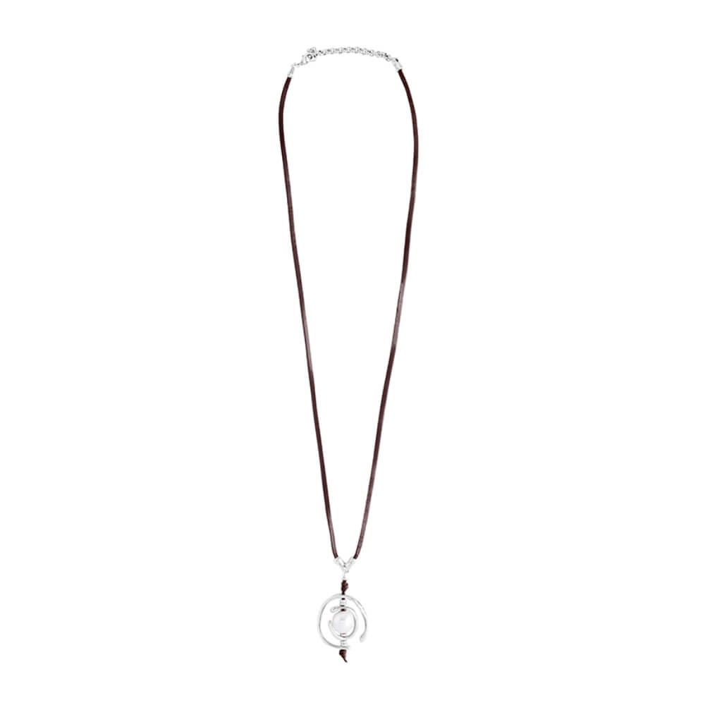 UNOde50 Silver Pearl Leather Necklace - MococoUNOde50COL0973BPLMAR0UNecklaces