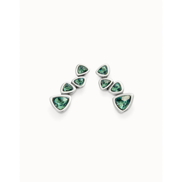 Unode50 Sterling Silver Green Crystals Drop Earrings image 2