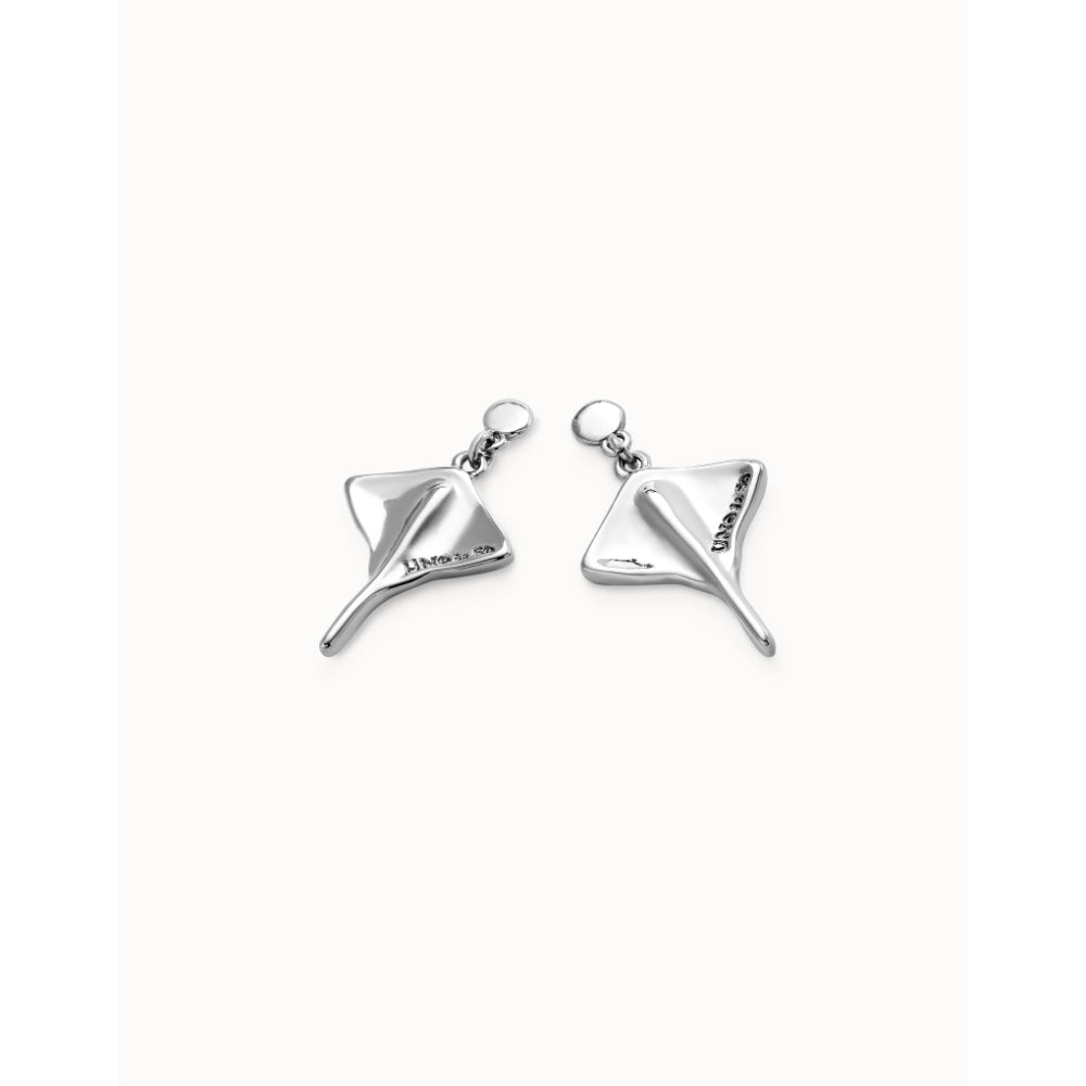 Unode50 Sterling Silver Manta Ray - Shaped Drop Earrings image 2