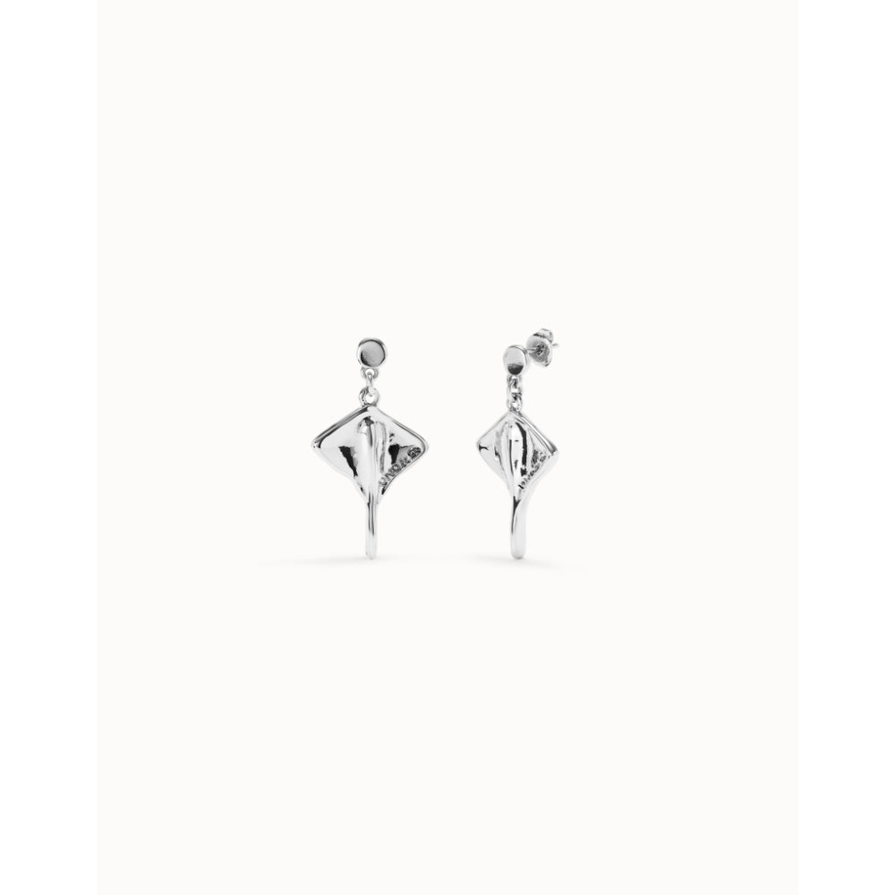 Unode50 Sterling Silver Manta Ray - Shaped Drop Earrings image