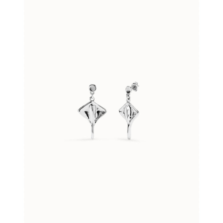 Unode50 Sterling Silver Manta Ray - Shaped Drop Earrings image