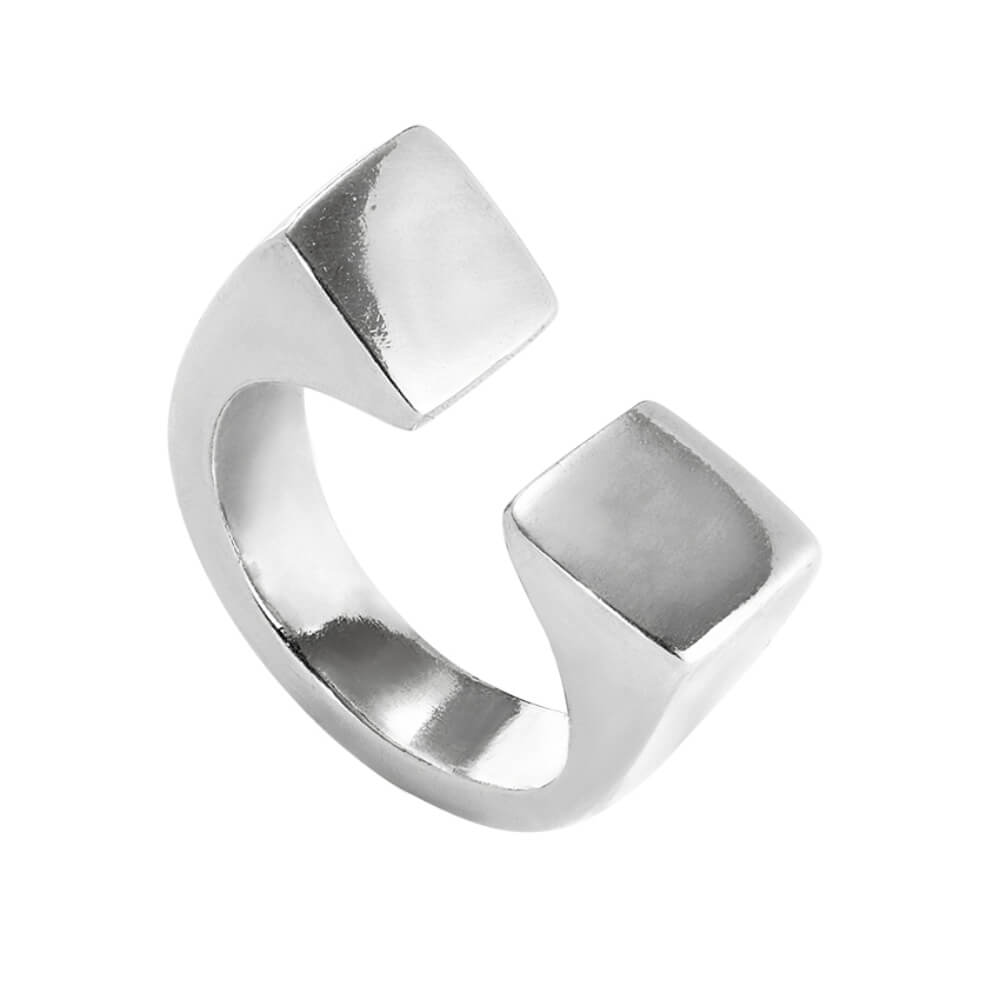 UNOde50 Sterling Silver - Plated and Square Shaped Smooth Finish Ring - MococoUNOde50ANI0831MTL00012Rings