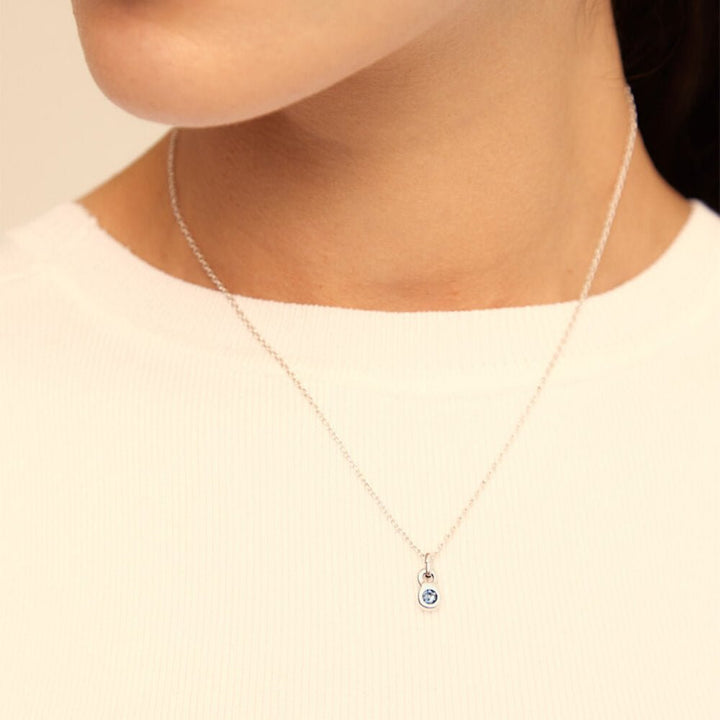 UNOde50 Sterling Silver - Plated Blue Crystal Round Shaped Charm - MococoUNOde50CHA0180MTLRSA0UCharms