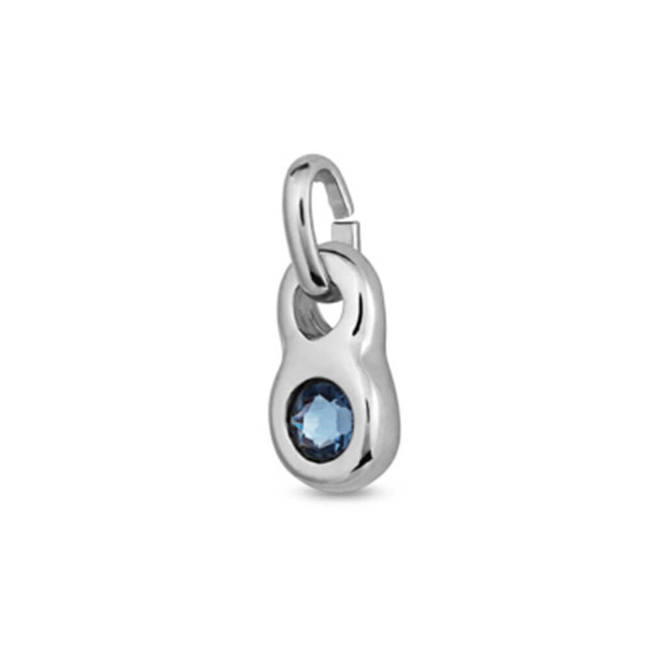 UNOde50 Sterling Silver - Plated Blue Crystal Round Shaped Charm - MococoUNOde50CHA0180MTLRSA0UCharms