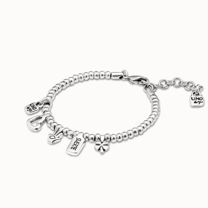 UNOde50 Sterling Silver - Plated Bracelet With Heart Clover And Hand Charm - MococoUNOde50PUL1855MTL000Bracelet