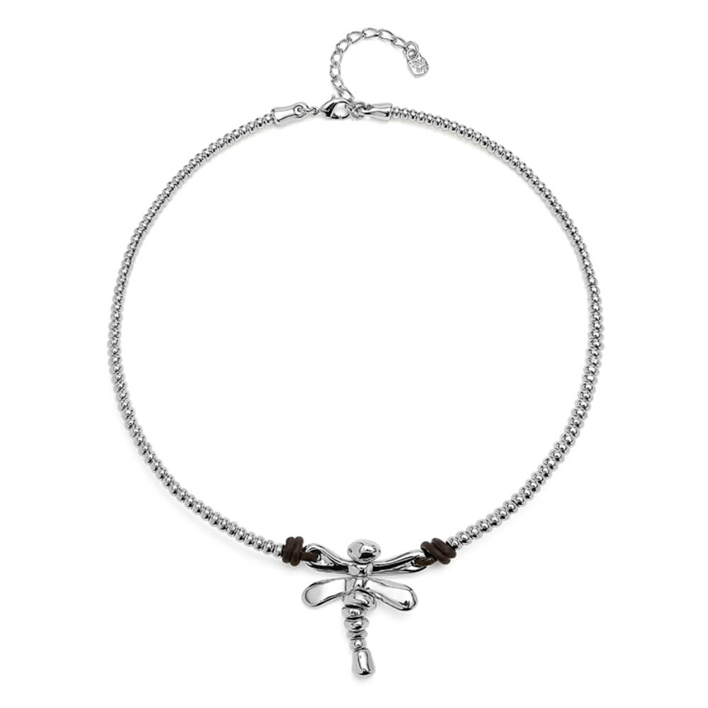 UNOde50 Sterling Silver - Plated Central Dragonfly Short Necklace - MococoUNOde50COL1960MTL0000UNecklaces