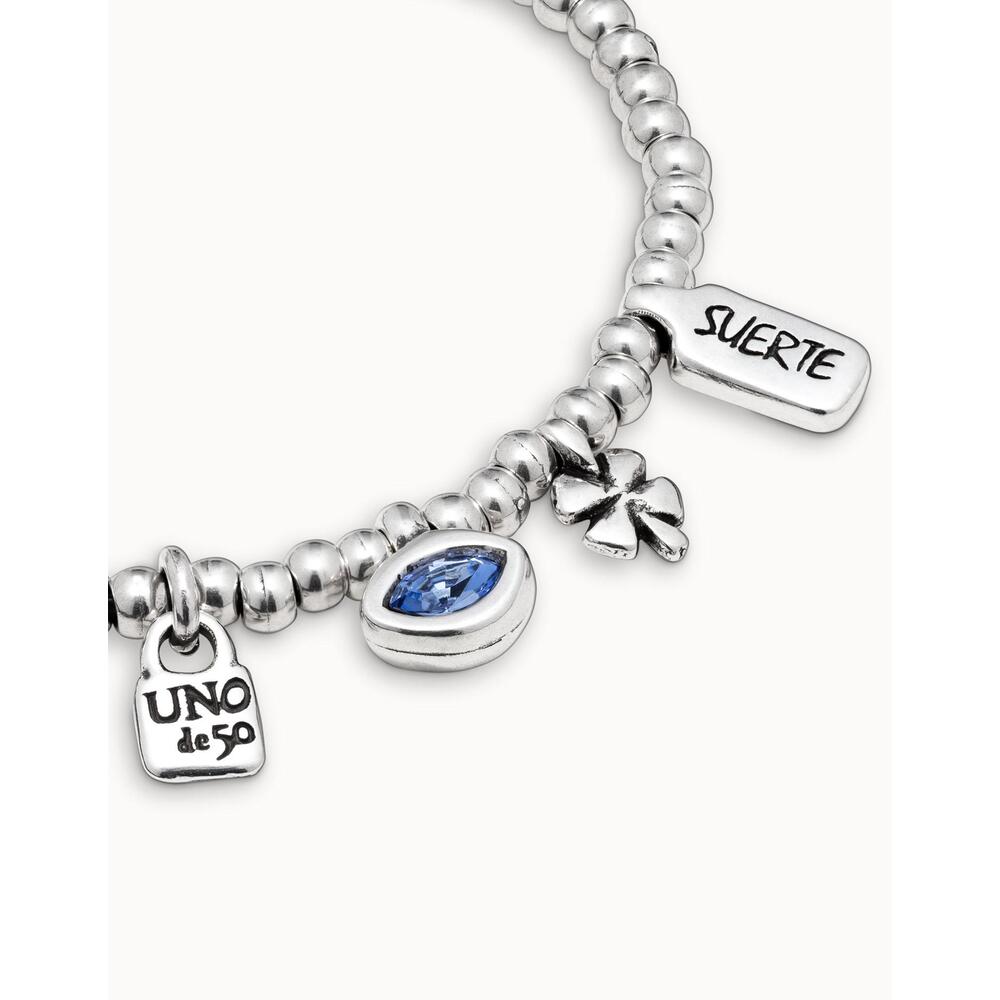 UNOde50 Sterling Silver - Plated Crystal Charm Bracelet - MococoUNOde50PUL2255AZUMTL0M8435302474235Bracelet