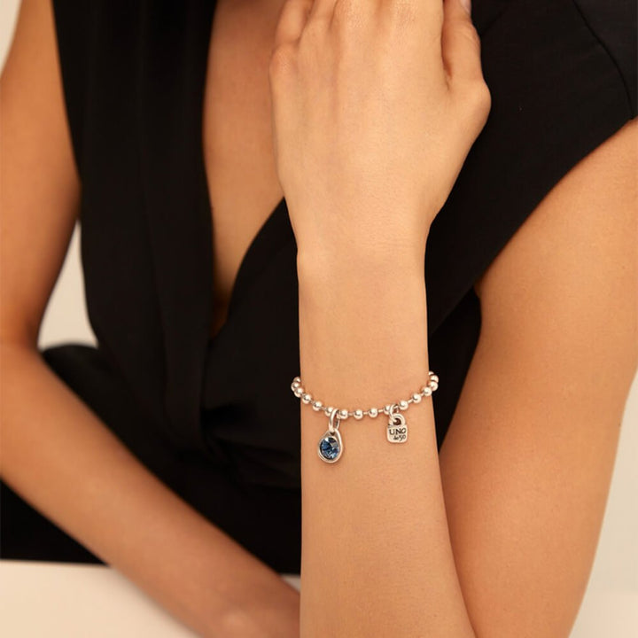 UNOde50 Sterling Silver - Plated Crystal Circular Charm - MococoUNOde50CHA0210AZUMTL0UCharms