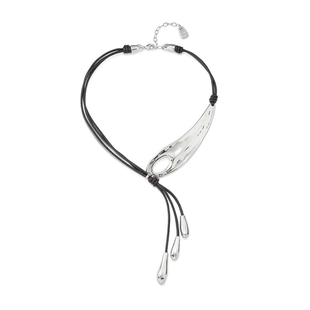 UNOde50 Sterling Silver - Plated Dragonfly Wing Leather Necklace - MococoUNOde50COL1751MARMTL0UNecklaces