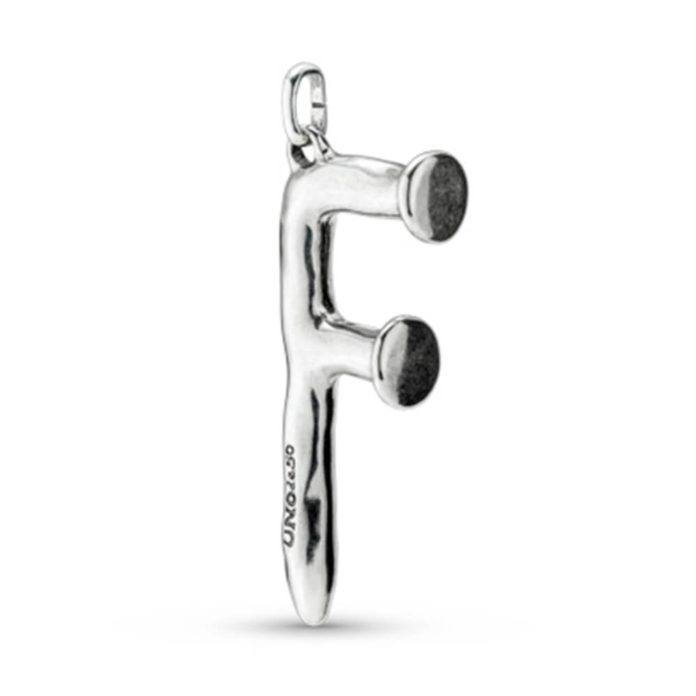 UNOde50 Sterling Silver - Plated Letter F Pendant - MococoUNOde50CHA0006MTL0000UCharms