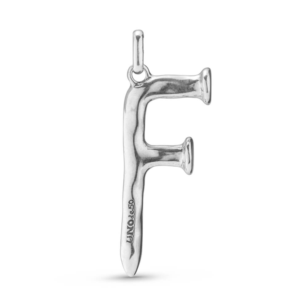 UNOde50 Sterling Silver - Plated Letter F Pendant - MococoUNOde50CHA0006MTL0000UCharms