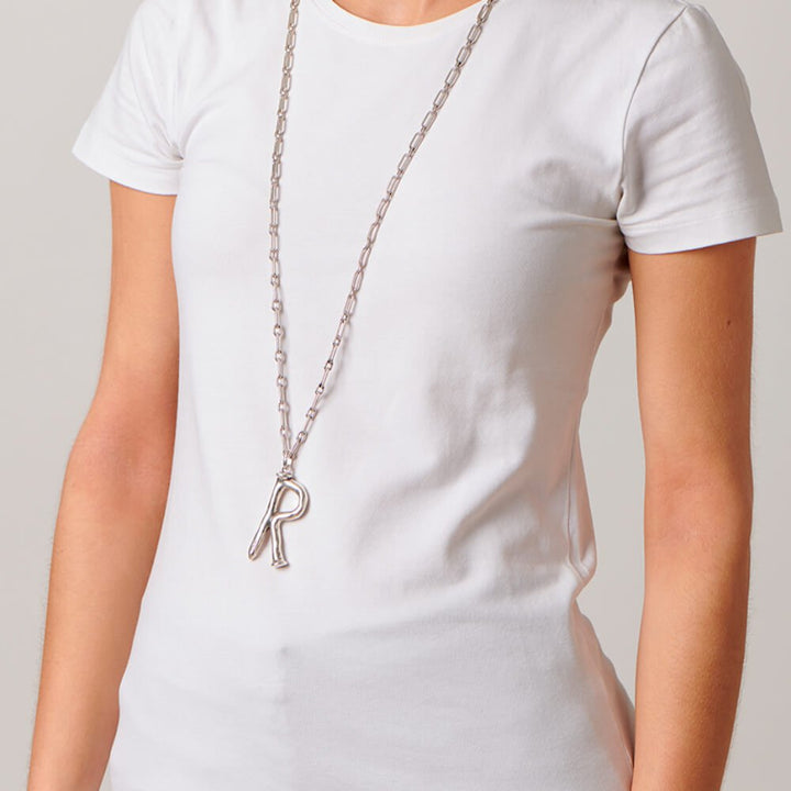 UNOde50 Sterling Silver - Plated Letter R Pendant - MococoUNOde50CHA0018MTL0000UCharms