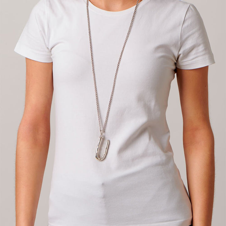 UNOde50 Sterling Silver - Plated Letter U Pendant - MococoUNOde50CHA0021MTL0000UCharms