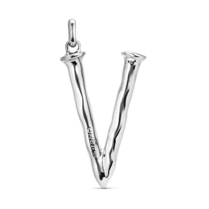 UNOde50 Sterling Silver - Plated Letter V Pendant - MococoUNOde50CHA0022MTL0000UCharms