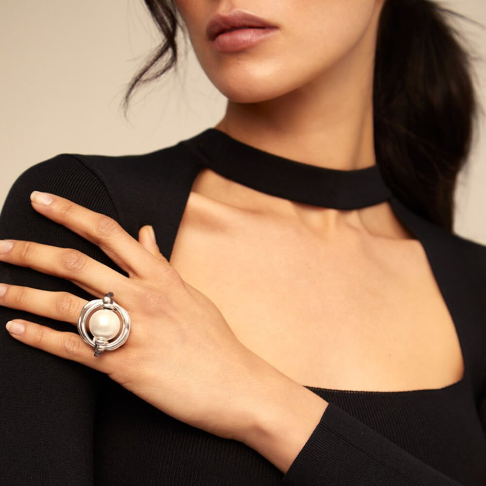 UNOde50 Sterling Silver - Plated Pearl Ring - MococoUNOde50ANI0390BPLMTL0LRings