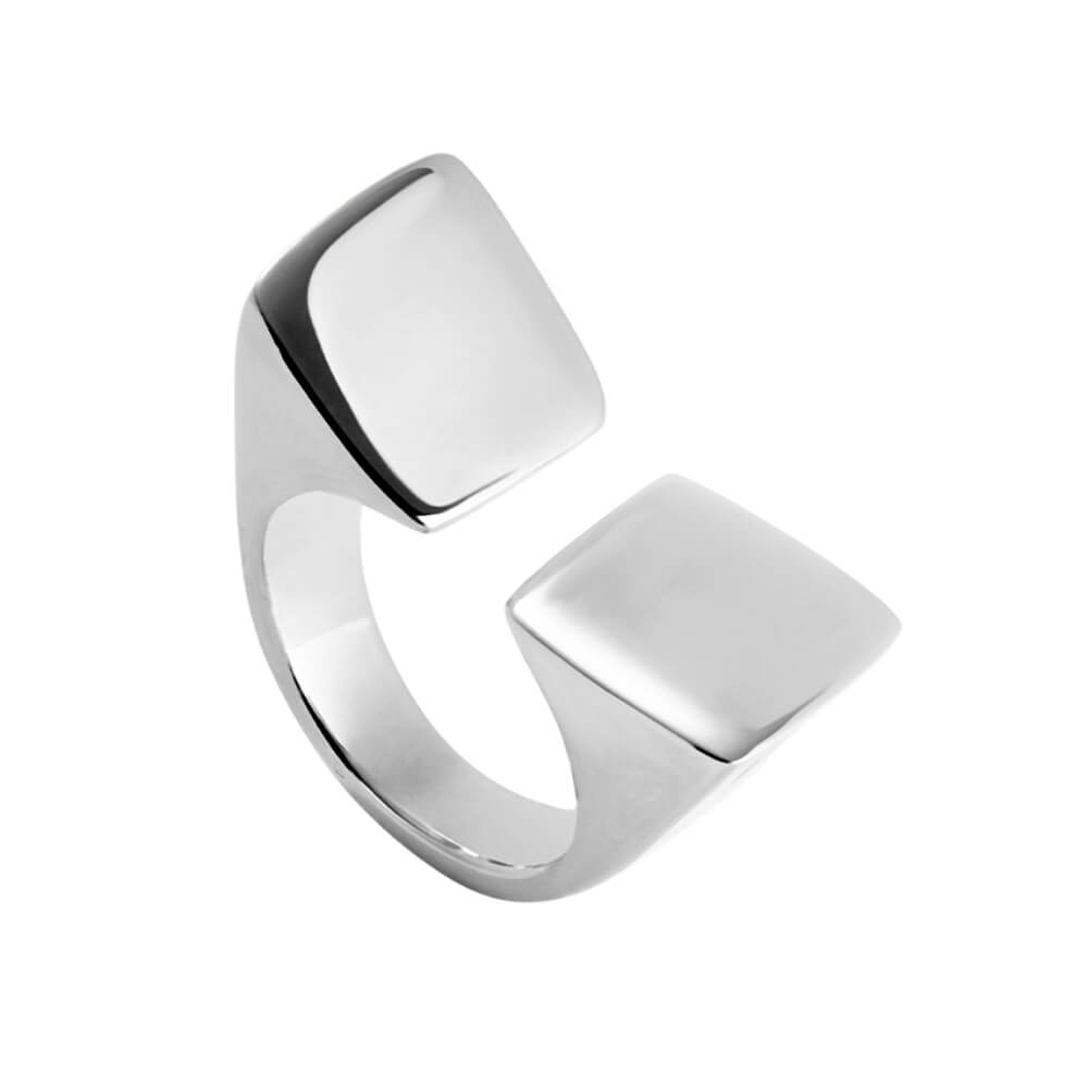 UNOde50 Sterling Silver - Plated Smooth Finish and Square Shaped Ring - MococoUNOde50ANI0822MTL00012Rings