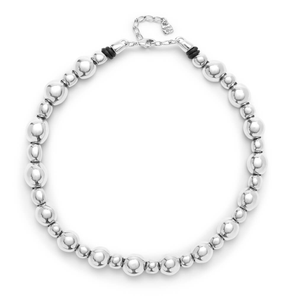 UNOde50 Sterling Silver - Plated Two Different Sized Beaded Pendant - MococoUNOde50COL1996MTL0000MNecklaces