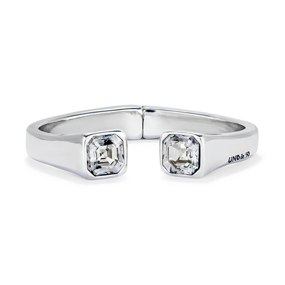 UNOde50 Sterling Silver - Plated White Crystal Cuff Bracelet - MococoUNOde50PUL2485BLNMTL0MBracelets
