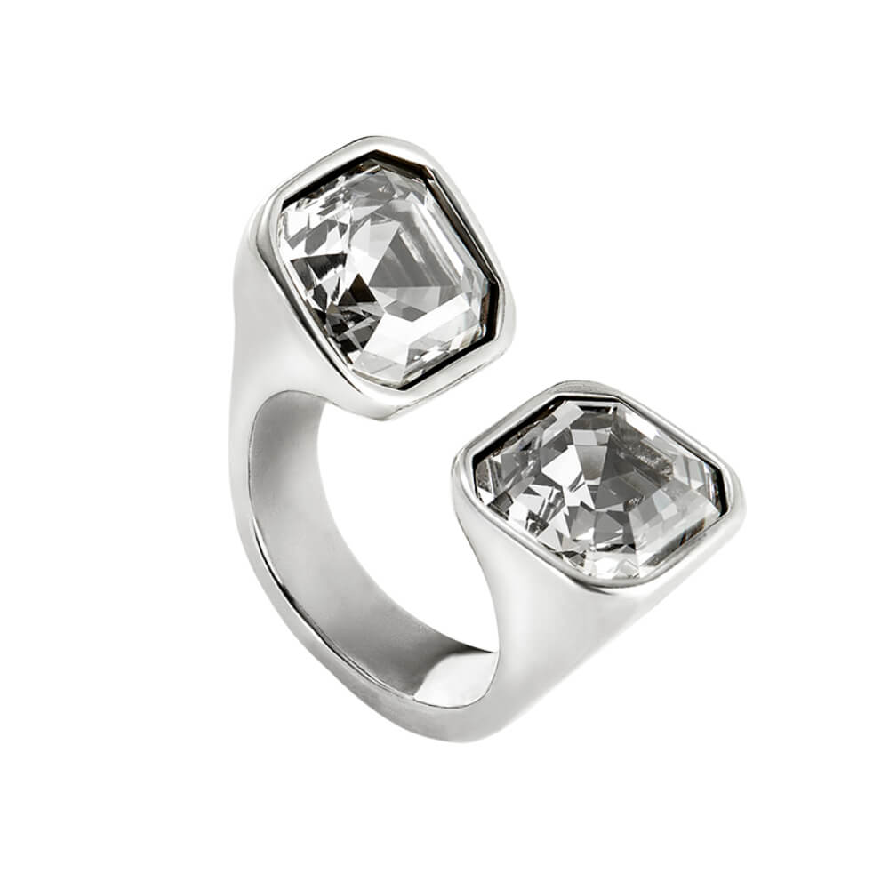 UNOde50 Sterling Silver - Plated White Crystal Ring - MococoUNOde50ANI0821BLNMTL12Rings