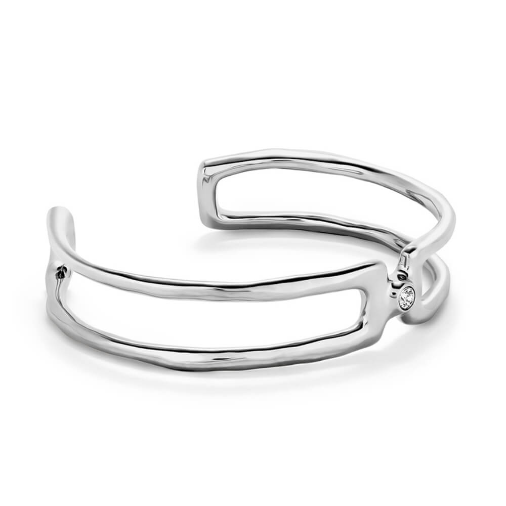 UNOde50 Sterling Silver - Plated White Topaz Bangle Bracelet - MococoUNOde50PUL2446BLNMTL0MBracelets