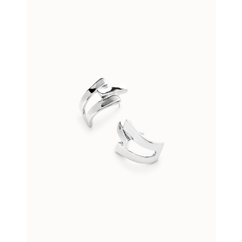 Unode50 Sterling Silver Triple - Curve Stud Earrings image 2