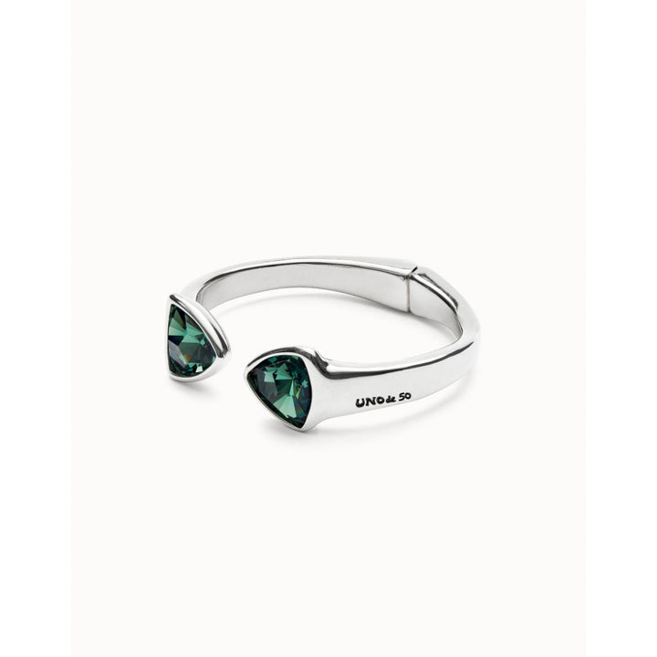 Unode50 Sterling Silver Two Multicolored Crystals Bangle Bracelet image 2