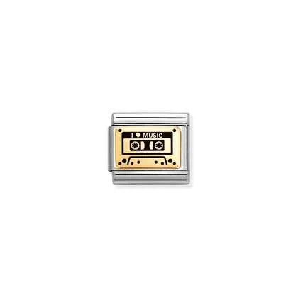 Nomination Gold Classic Plates Audio Cassette Charm