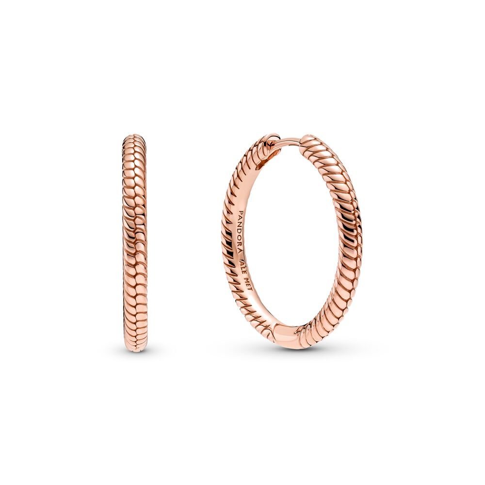 Pandora Rose Gold Moments Charm Hoop Earrings