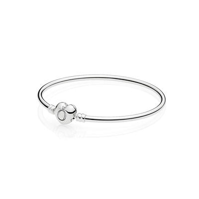 Pandora Moments Silver Bangle, Logo He (596268-21)