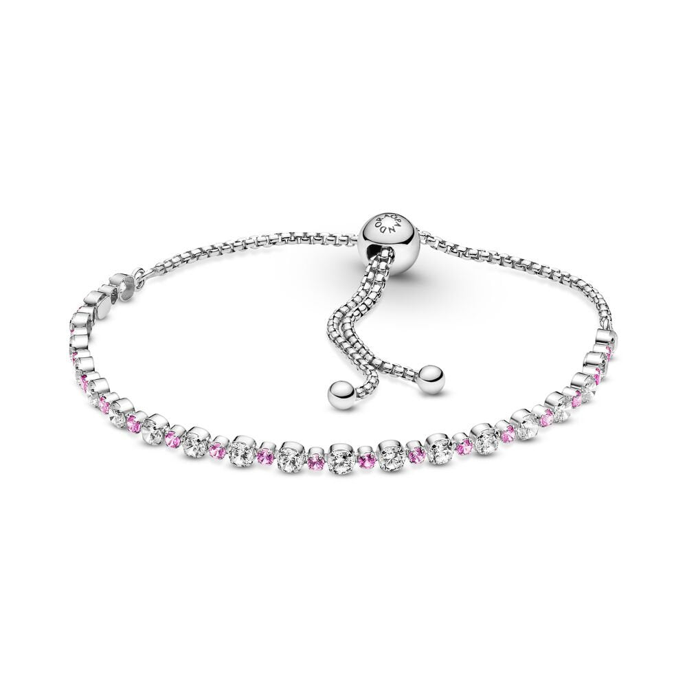 Pandora Pink & Clear Sparkle Slider Bracelet