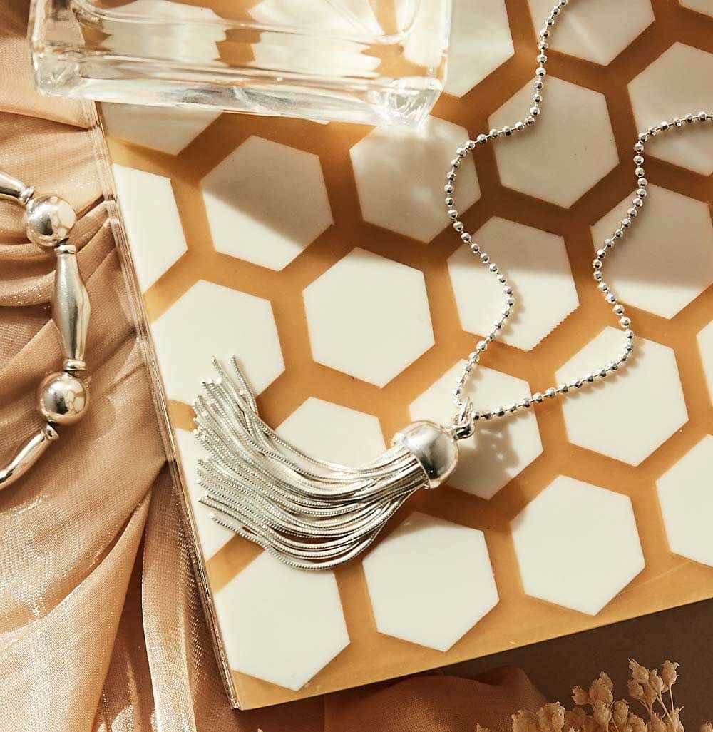 ChloBo Silver Cap Tassel Pendant Necklace - MococoChloBoSCDC211975060436641487Necklaces