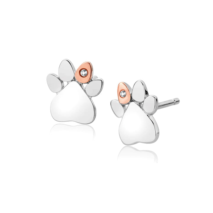 Clogau Paw Print on My Heart Silver Stud Earrings - MococoClogau3SPWP06165051537372295Earrings