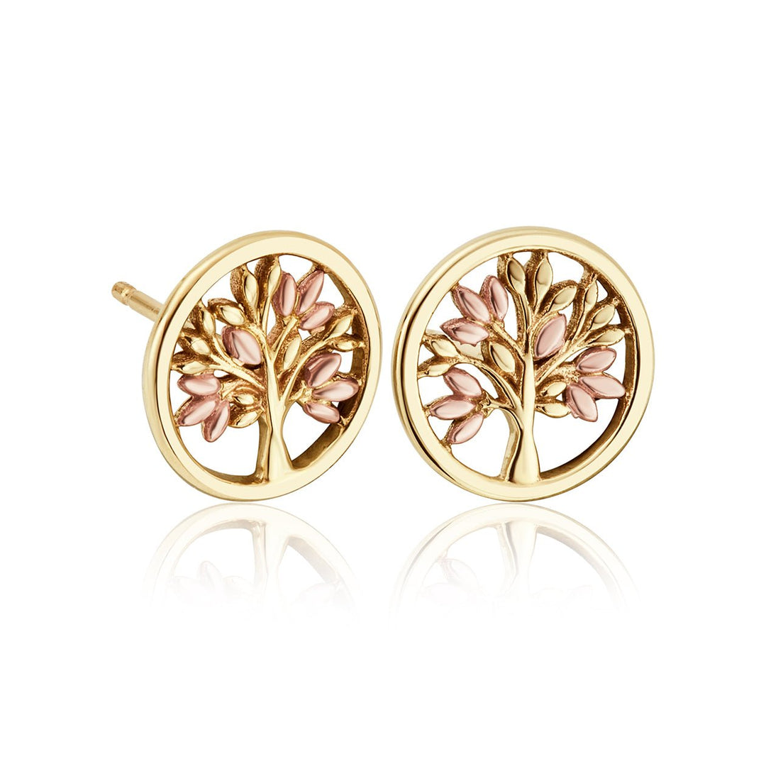 Clogau Tree of Life Gold Circle Stud Earrings - MococoClogauGTOL00095051537350620Earrings