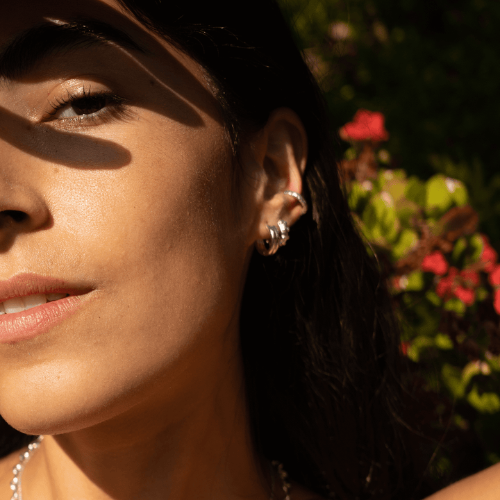 Daisy London Sterling Silver Meryl Huggie Hoop Earrings - MococoDaisy LondonHUG17_SLV5056104110959Earrings