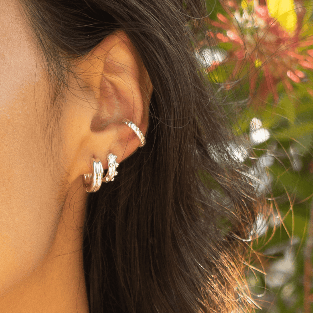 Daisy London Sterling Silver Meryl Huggie Hoop Earrings - MococoDaisy LondonHUG17_SLV5056104110959Earrings