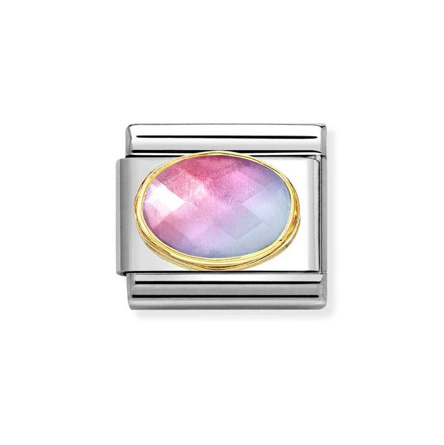Nomination Classic 18K Gold Light Blue And Rose Stone Charm - MococoNomination030612/0358033497549327Charms and Links