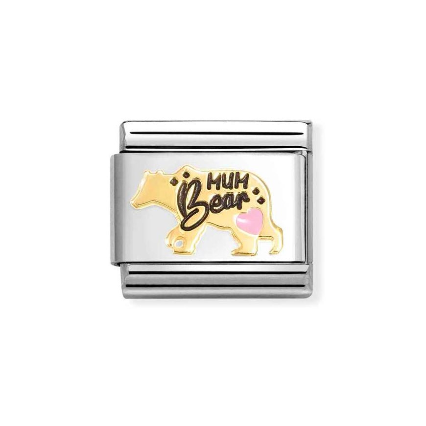Nomination Classic 18K Gold Mum Bear With Pink Enamel Heart Charm - MococoNomination030272/818033497549174Charms and Links