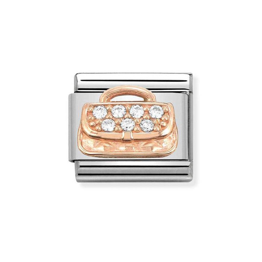 Nomination Classic 9ct Rose Gold CZ Handbag Charm - MococoNomination430302/318033497491572Charms and Links