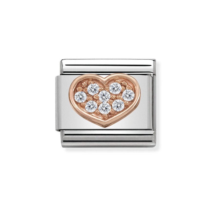 Nomination Classic 9ct Rose Gold CZ Heart Charm Charm - MococoNomination430302/138033497412652Charms and Links