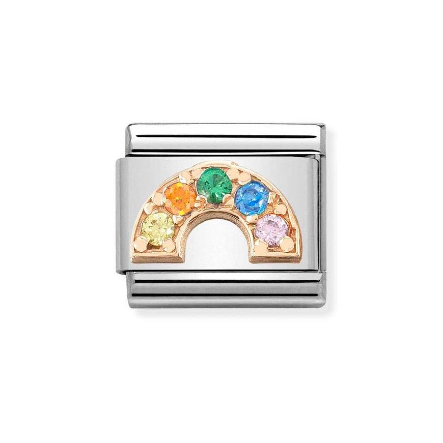 Nomination Classic 9ct Rose Gold CZ Rainbow Charm - MococoNomination430302/328033497491589Charms and Links