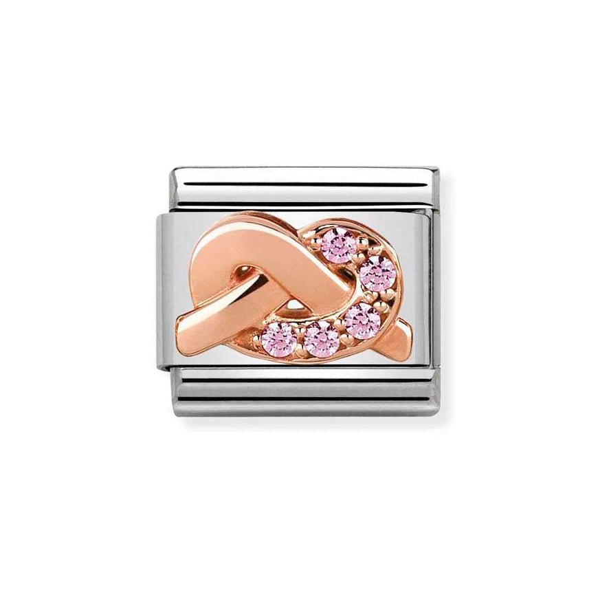 Nomination Classic 9ct Rose Gold Pink CZ Knot Charm - MococoNomination430302/078033497399977Charms and Links