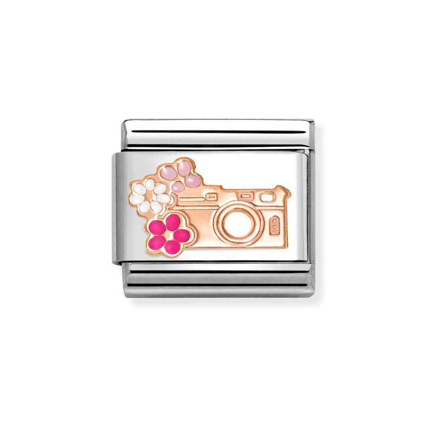 Nomination Classic 9K Rose Gold Pink Flower Camera Charm - MococoNomination430202/318033497549594Charms and Links